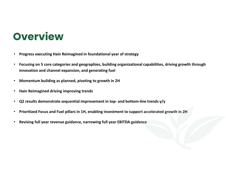 Hain Celestial Second Quarter Fiscal Year 2024 Financial Results slide image #5