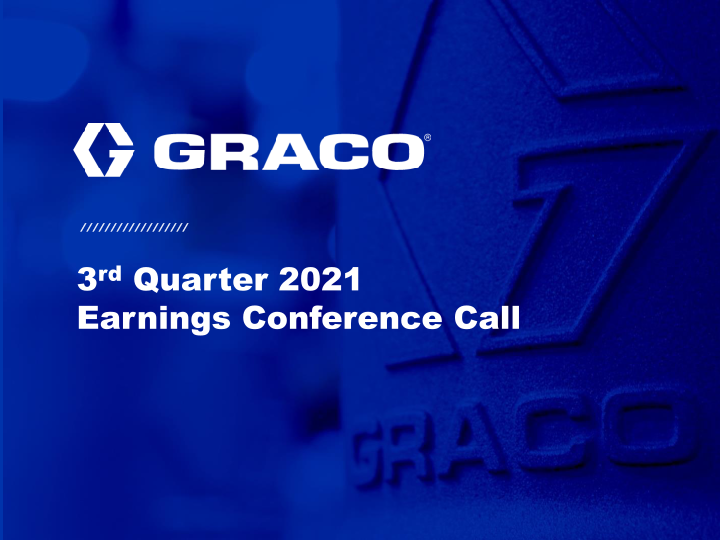 3rd Quarter 2021 Earnings Conference Call image