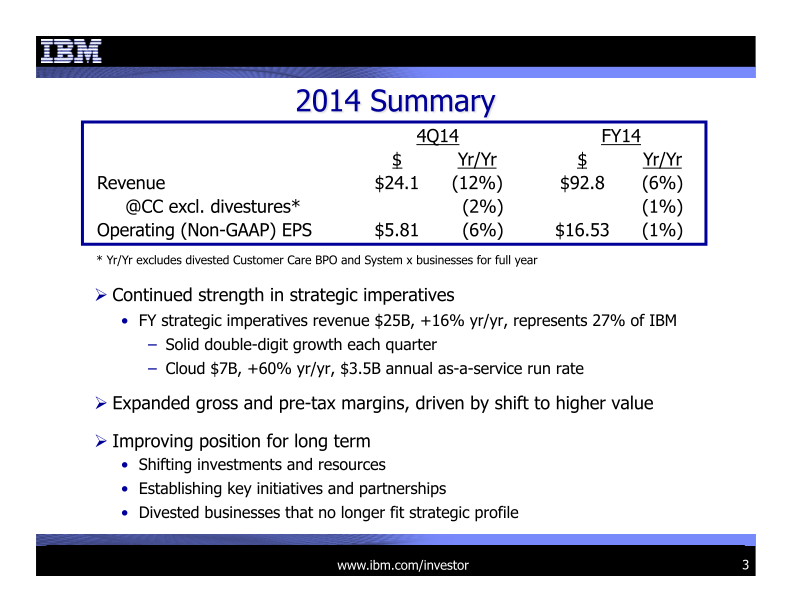 IBM 4Q 2014 Earnings Presentation  slide image #4