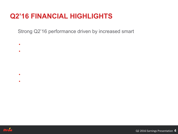 Second Quarter 2016 Earnings Conference Call slide image #5