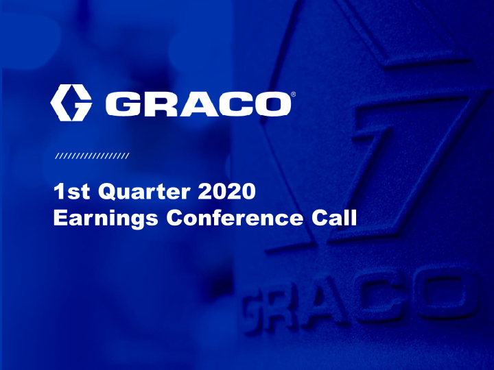 1st Quarter 2020 Earnings Conference Call image