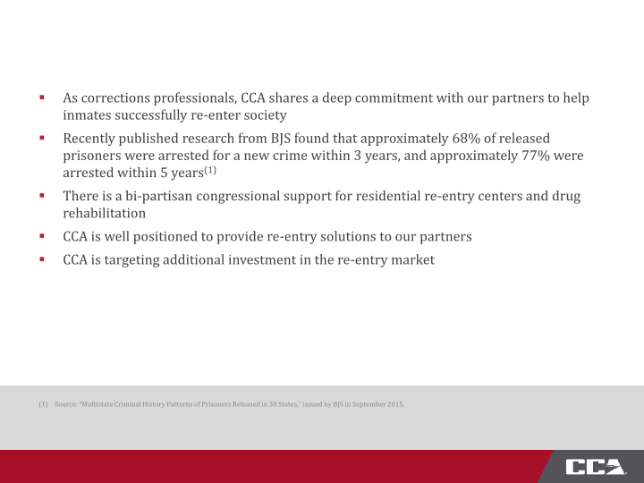 CoreCivic Third Quarter 2015 Investor Presentation slide image #22