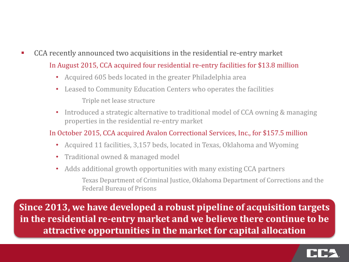 CoreCivic Third Quarter 2015 Investor Presentation slide image #27