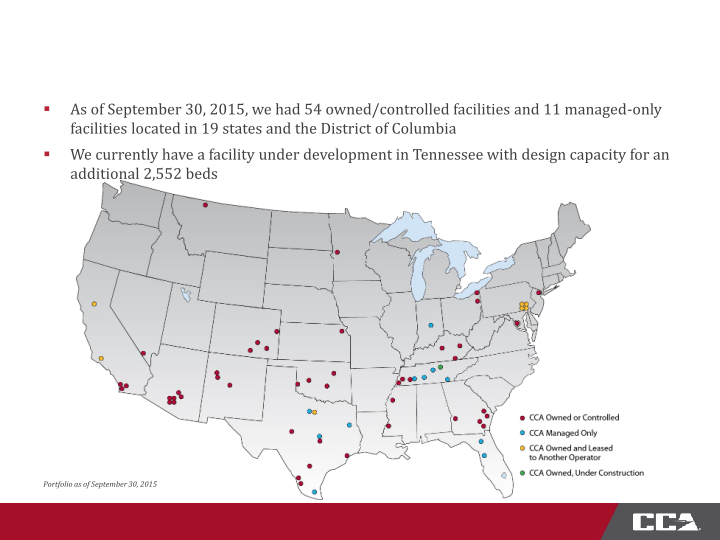 CoreCivic Third Quarter 2015 Investor Presentation slide image #9