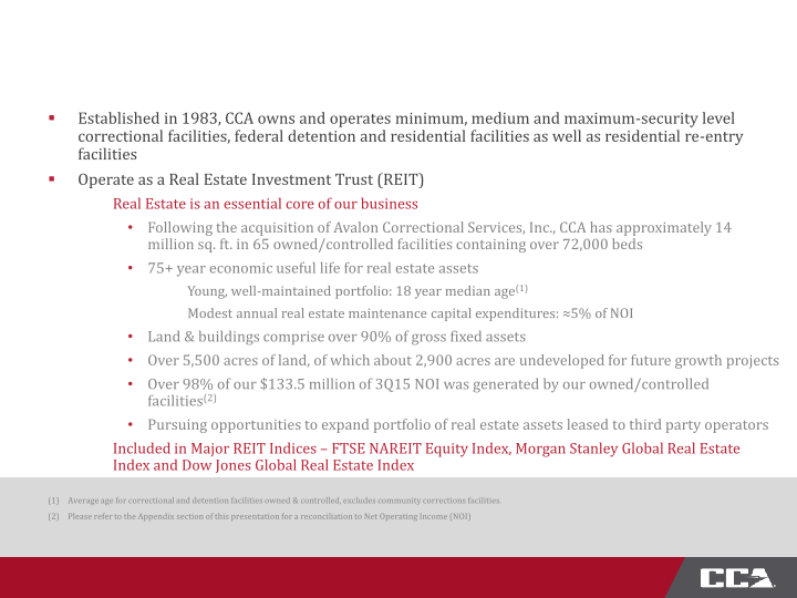 CoreCivic Third Quarter 2015 Investor Presentation slide image #6