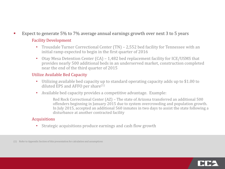 CoreCivic Third Quarter 2015 Investor Presentation slide image #26