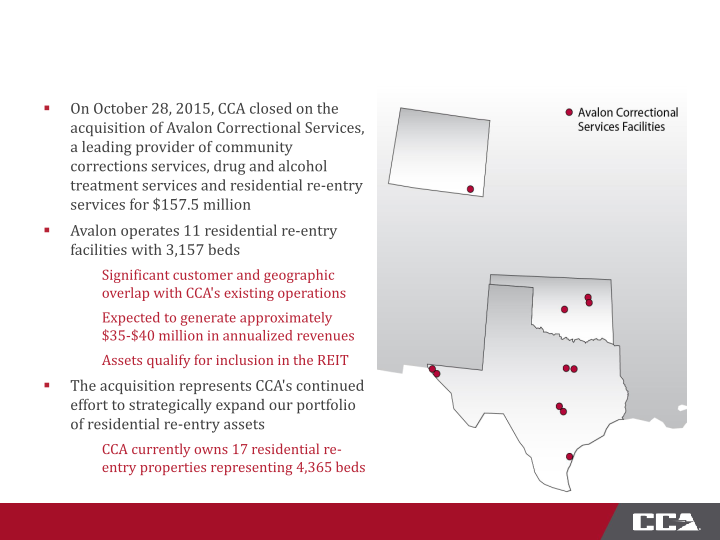 CoreCivic Third Quarter 2015 Investor Presentation slide image #10