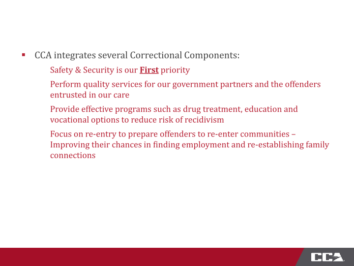 CoreCivic Third Quarter 2015 Investor Presentation slide image #33