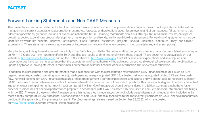 FactSet Earnings Call slide image #3