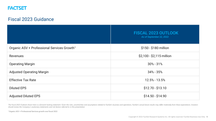 FactSet Earnings Call slide image #19