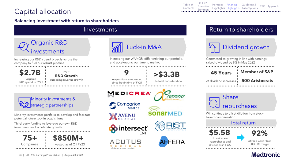 Medtronic PLC Q1 FY23 Earnings presentation slide image #25