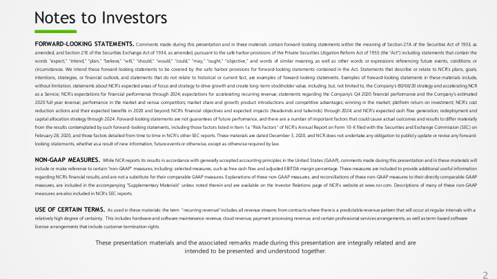 NCR Corporation Investor Day 2020 slide image #3