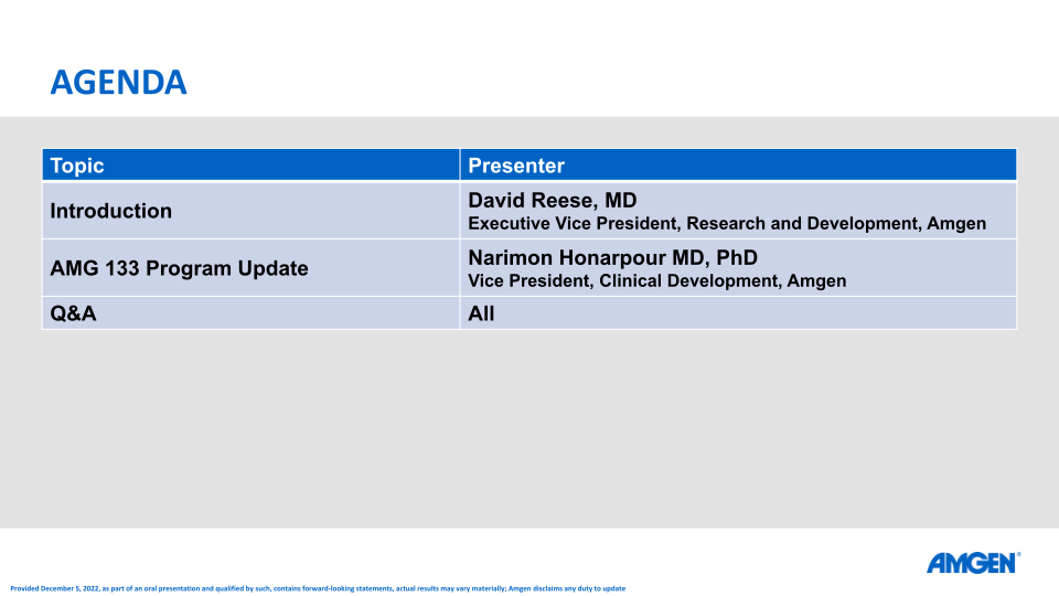 AMG 133 Program Update slide image #4