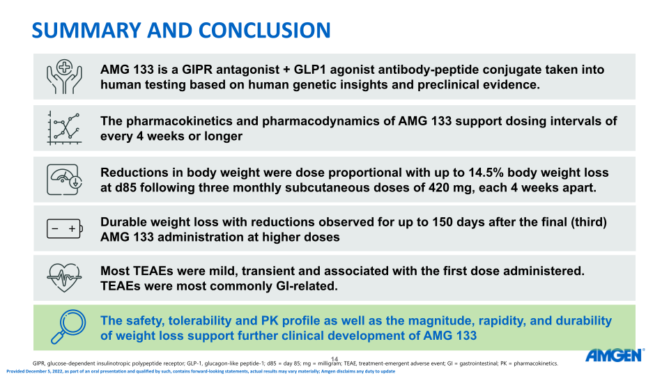 AMG 133 Program Update slide image #15