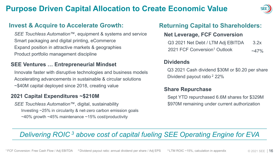 SEE 2021 Third Quarter Earnings slide image #17