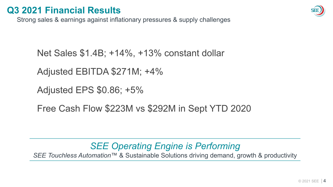 SEE 2021 Third Quarter Earnings slide image #5