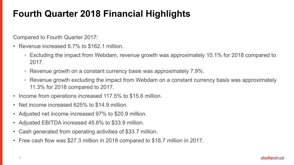 Shutterstock Fourth Quarter and Full Year 2018 slide image #6