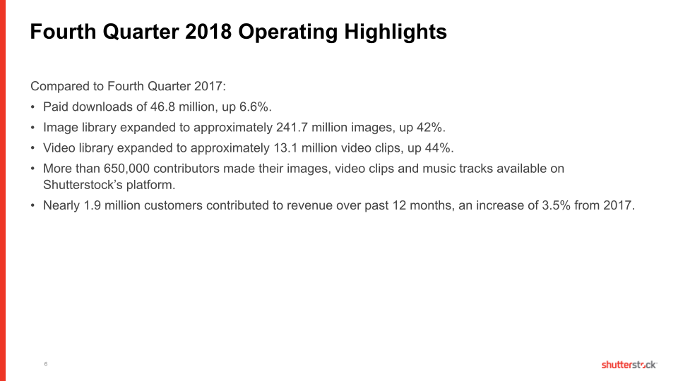 Shutterstock Fourth Quarter and Full Year 2018 slide image #7