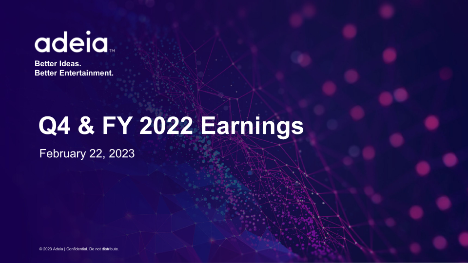 Adeia Q4 & FY 2022 Earnings image