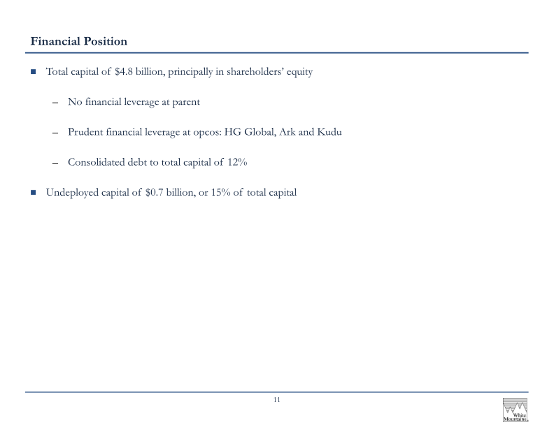 White Mountains Insurance Group Ltd 2023 Annual Investor Presentation slide image #13