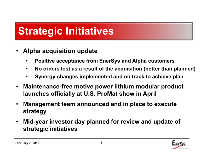 Enersys 3rd Quarter Earnings Conference Call slide image #7