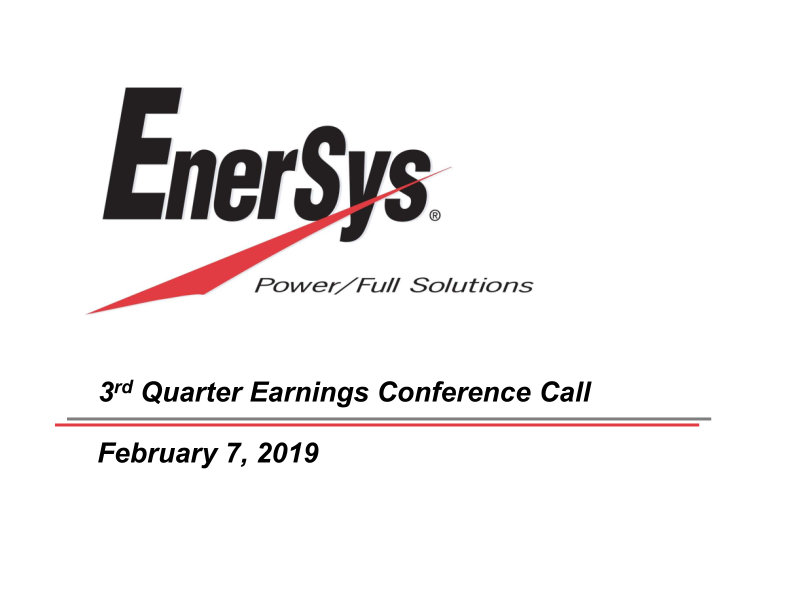 Enersys 3rd Quarter Earnings Conference Call image