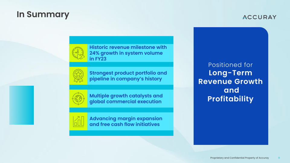 Accuray Q4’FY23 Earnings Call slide image #10