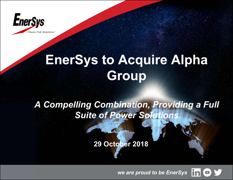 EnerSys to Acquire Alpha Group image