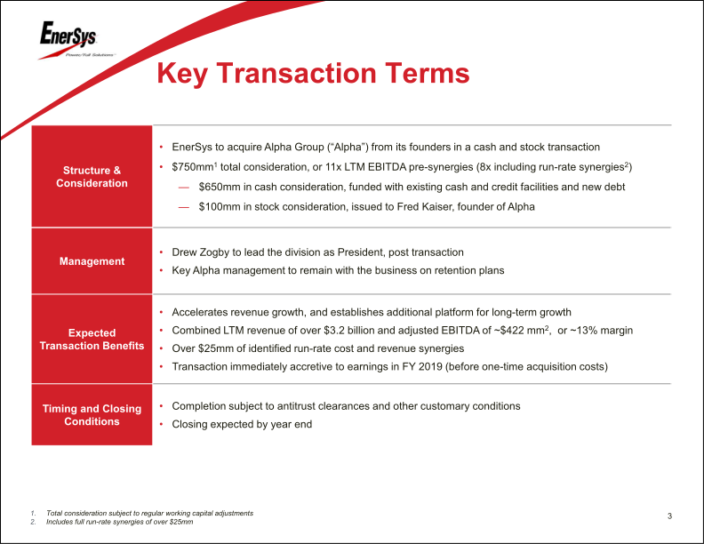 EnerSys to Acquire Alpha Group slide image #5