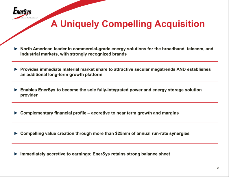 EnerSys to Acquire Alpha Group slide image #4