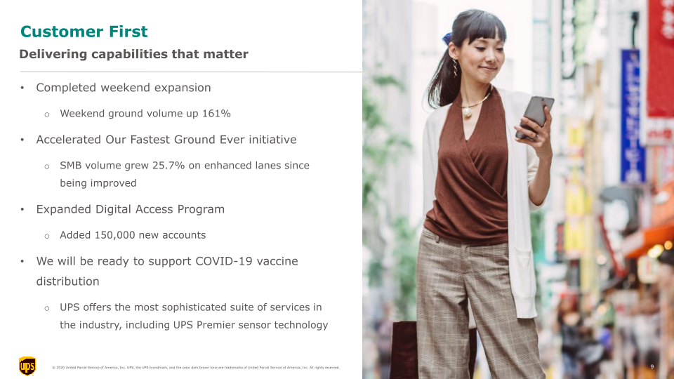 UPS 3Q20 Earnings Call slide image #10