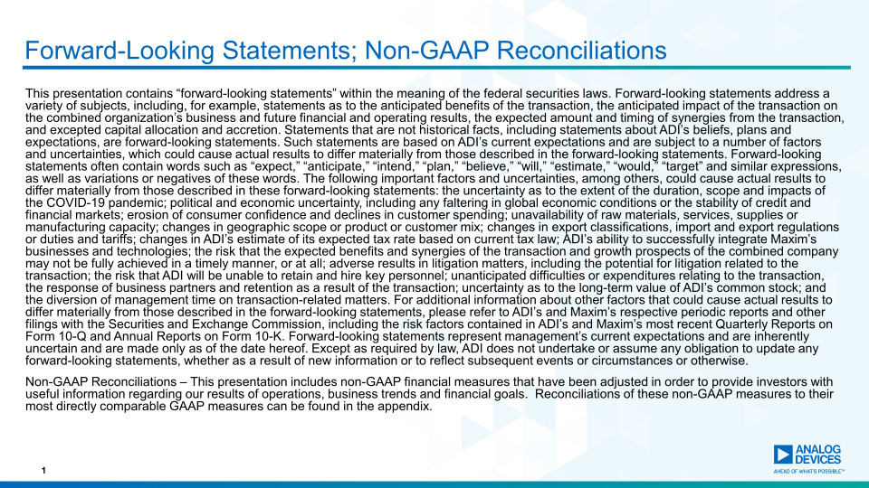 Analog Devices Completes Maxim Integrated Acquisition slide image #3
