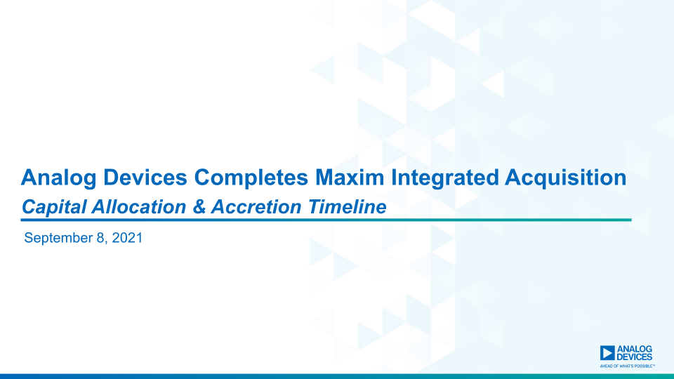 Analog Devices Completes Maxim Integrated Acquisition image