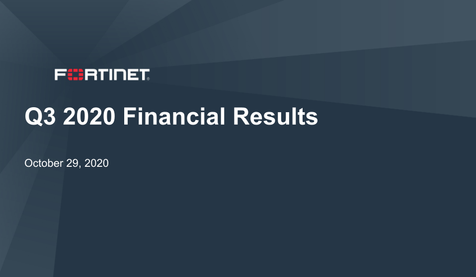 Fortinet Q3 2020 Financial Results image