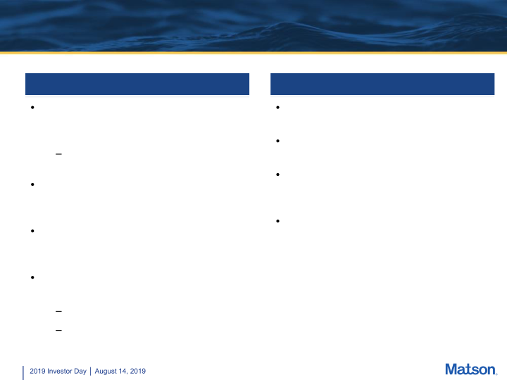 Matson 2019 Investor Day slide image #28