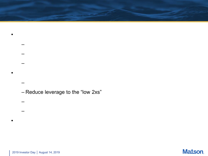 Matson 2019 Investor Day slide image #12