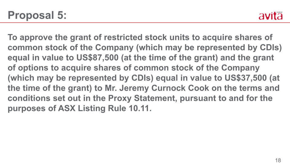 Avita Annual Meeting of Stockholders slide image #18