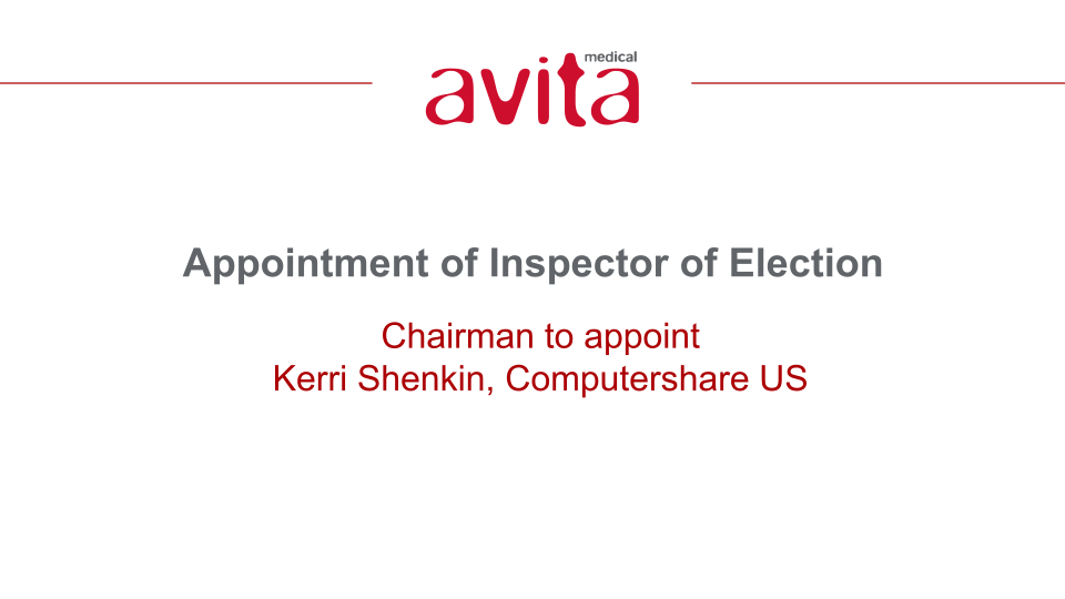 Avita Annual Meeting of Stockholders slide image #8