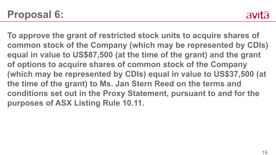 Avita Annual Meeting of Stockholders slide image #19