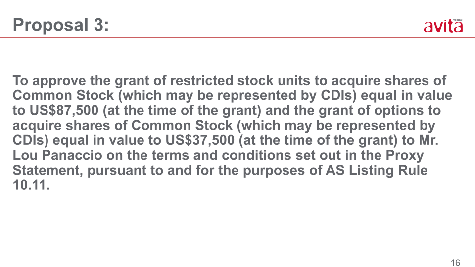 Avita Annual Meeting of Stockholders slide image #16