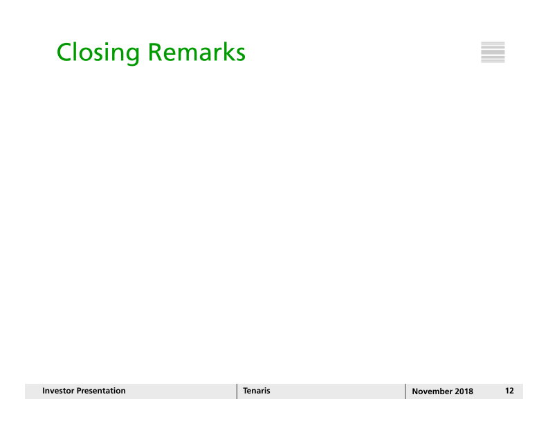 Tenaris Investor Presentation slide image #13