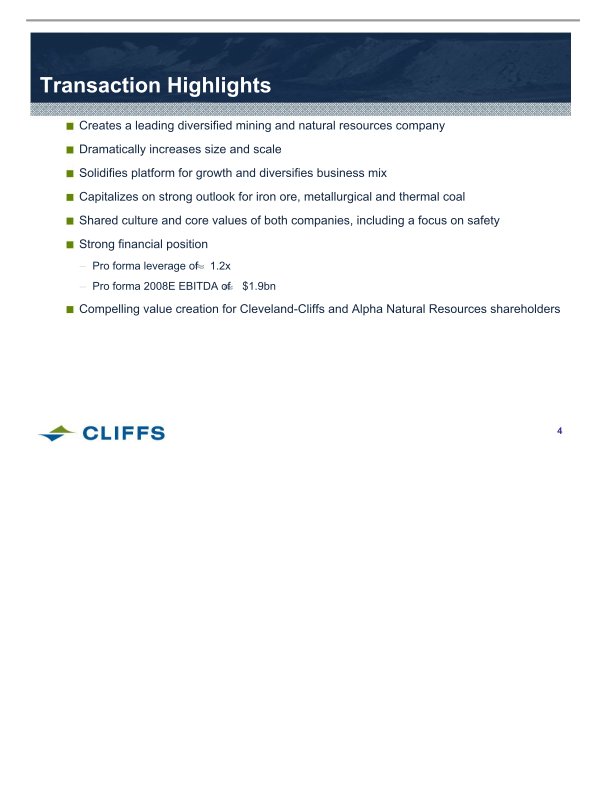 Cliffs Natural Resources Investor Presentation slide image #5