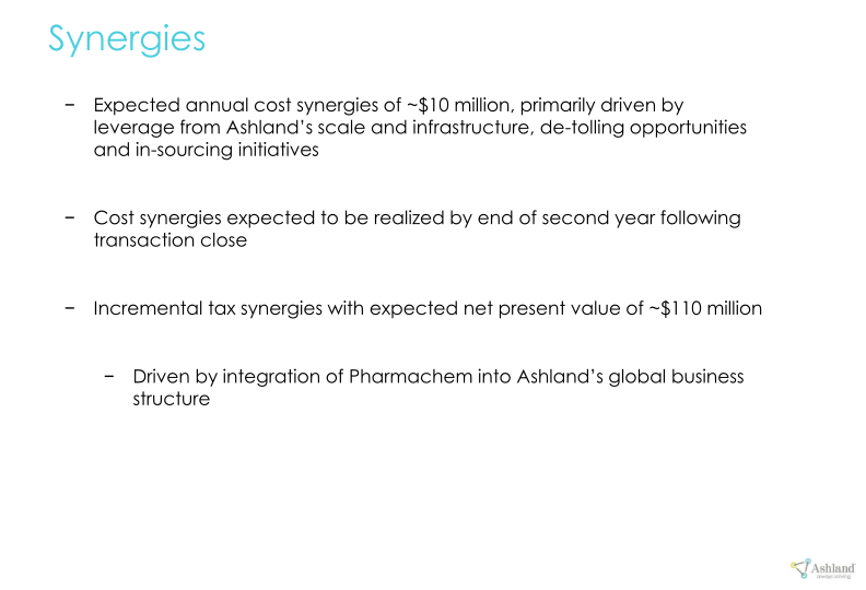 Ashland Global Holdings Inc. Announces Agreement to Acquire Pharmachem Laboratories, Inc. slide image #7