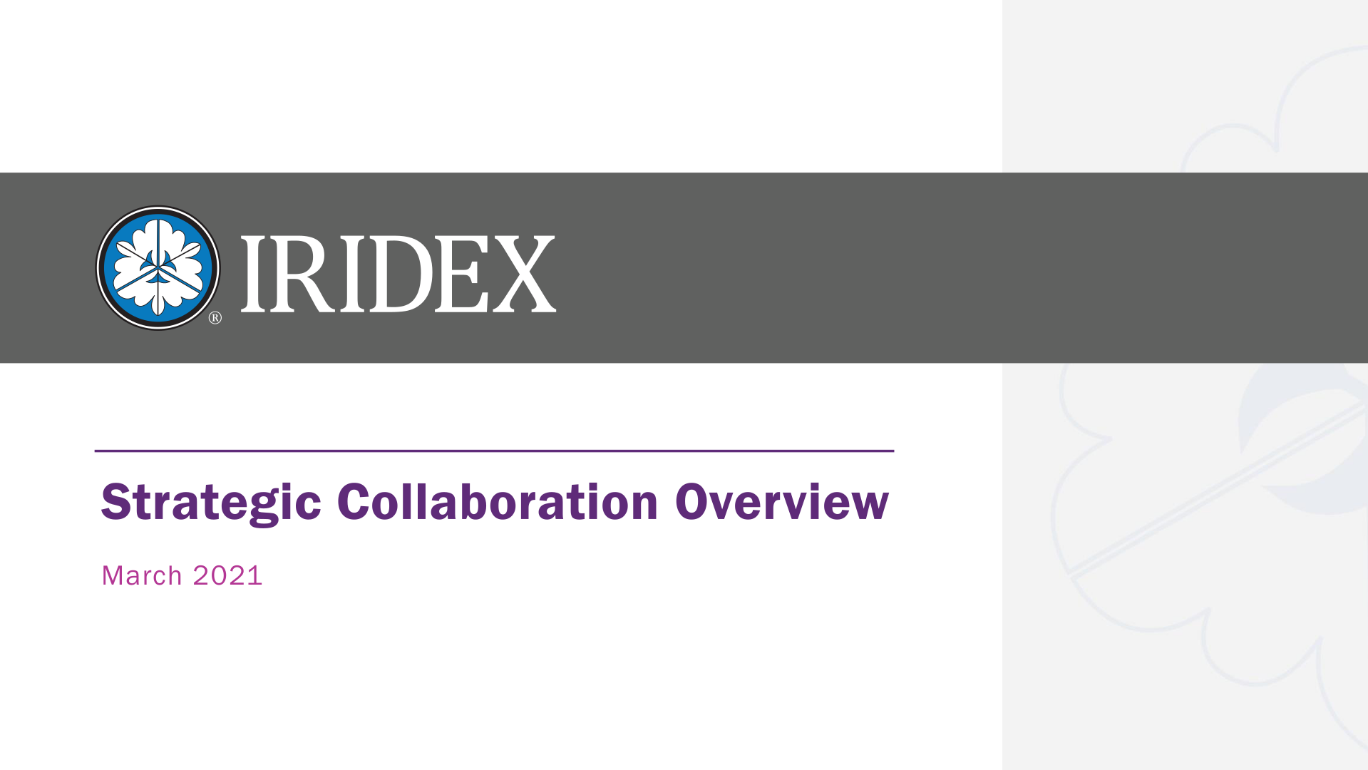 IRIDEX Strategic Collaboration Overview image