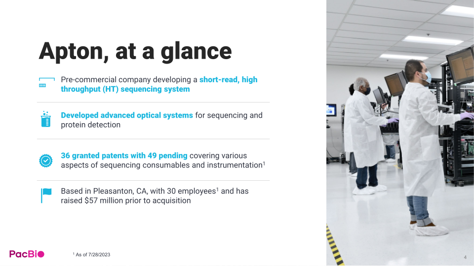 Pac Bio Apton Bringing Sbb to High Throughput  slide image #5