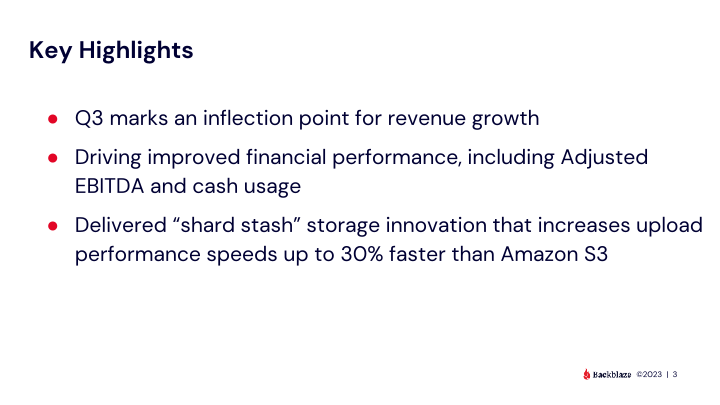 Backblaze Q3 2023 Results slide image #4