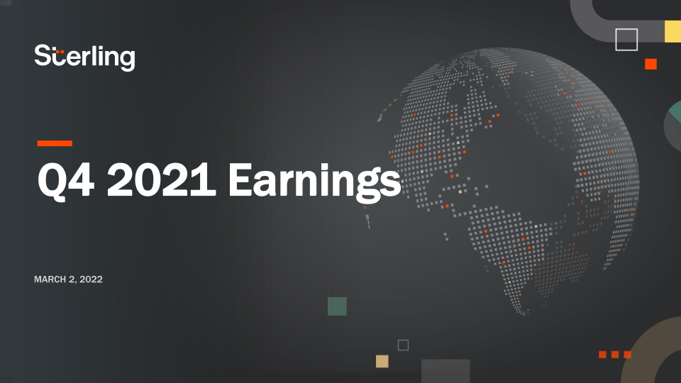 Sterling Q4 2021 Earnings  image