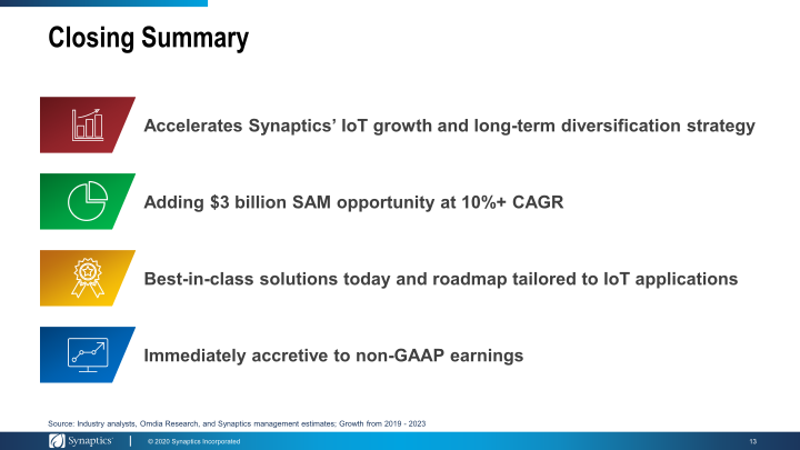 Synaptics to Acquire Rights to Broadcom's Wireless IoT Connectivity Business slide image #14