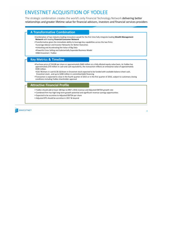 Envestnet Acquires Yodlee slide image #3