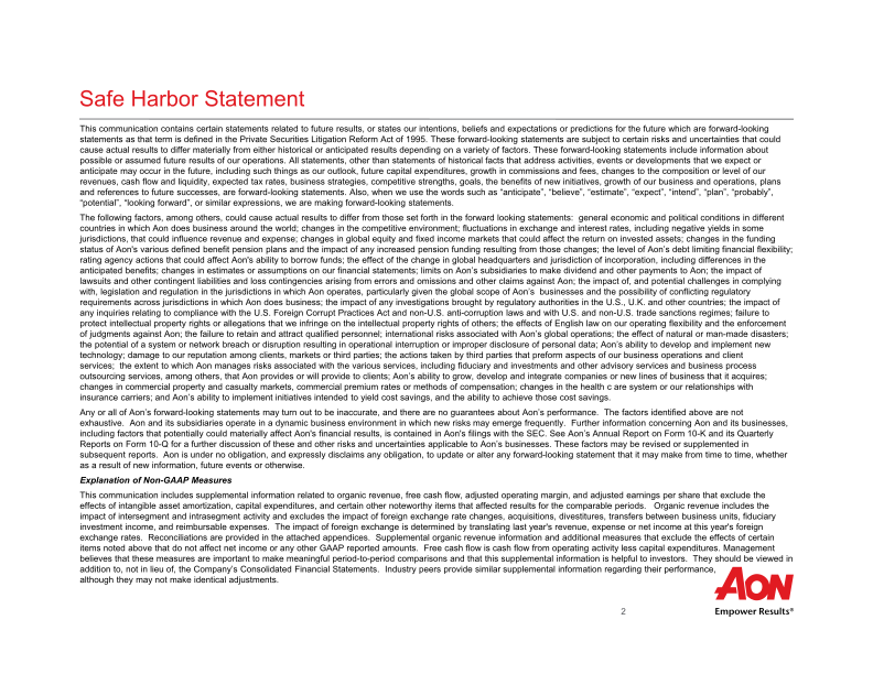 Aon Plc Third Quarter 2016 Results slide image #4